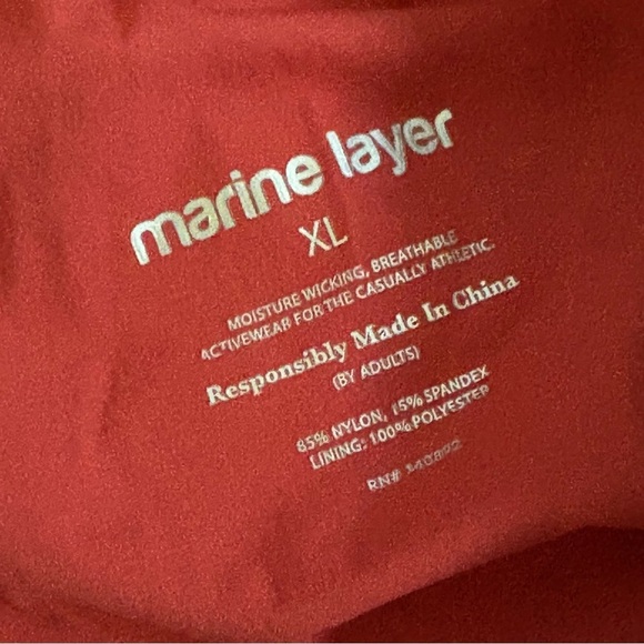 Marine Layer Mens XL Mesh Side Striped Shorts Drawstring Red Clay Gym Active - Picture 4 of 10